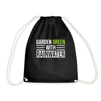 Garden greenery with rainwater rainwater harvesting - Drawstring Bag - black - Front