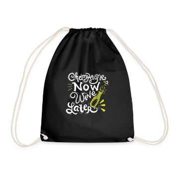 NEW YEAR EVE now Wine later - Drawstring Bag - black - Front