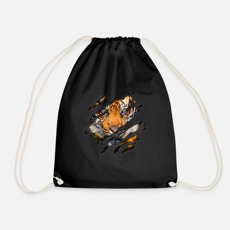 Tiger in me - Drawstring Bag - black