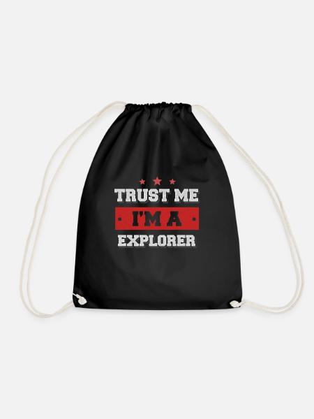 Trust me. I'm an explorer - Drawstring Bag - black