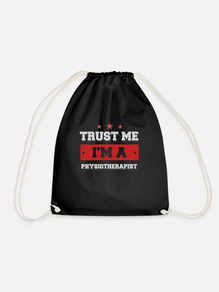 Trust me. I'm a physiotherapist - Drawstring Bag - black