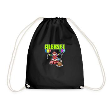 Feuerwehr Aleksej Geschenk - Turnbeutel - Schwarz - Vorne
