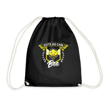 Bees bumblebee design - Drawstring Bag - black - Front