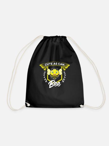 Bienen Hummel Design - Turnbeutel - Schwarz