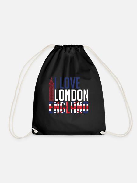 I Love London England - Drawstring Bag - black