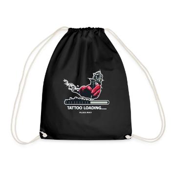 Tattoo Loading .. Hand tattoo machine tattooed ink - Drawstring Bag - black - Front