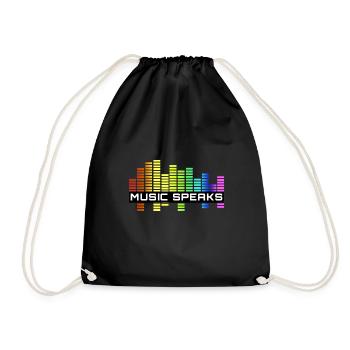 La musique parle - La musique appelle les coups de feu - Sac de sport léger - noir - Devant