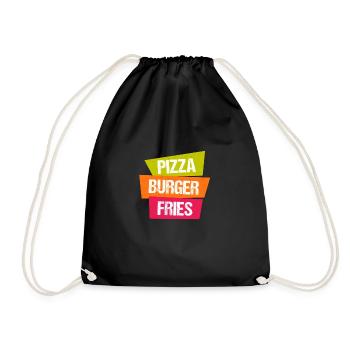 frites Pizza Burger - Sac de sport léger - noir - Devant