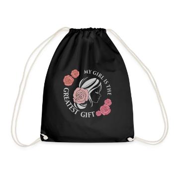 Ma fille est le plus beau cadeau - fille - Sac de sport léger - noir - Devant