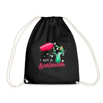 Je suis un barman - Je suis une chemise Barman - Sac de sport léger - noir - Devant