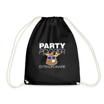 Party Pooper zum Geburtstag - Turnbeutel - Schwarz - Vorne