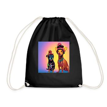 Pop-Art - Turnbeutel - Schwarz - Vorne
