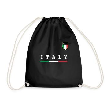 Italien Italy Italia Flagge Wappen Geschenk Idee - Turnbeutel - Schwarz - Vorne