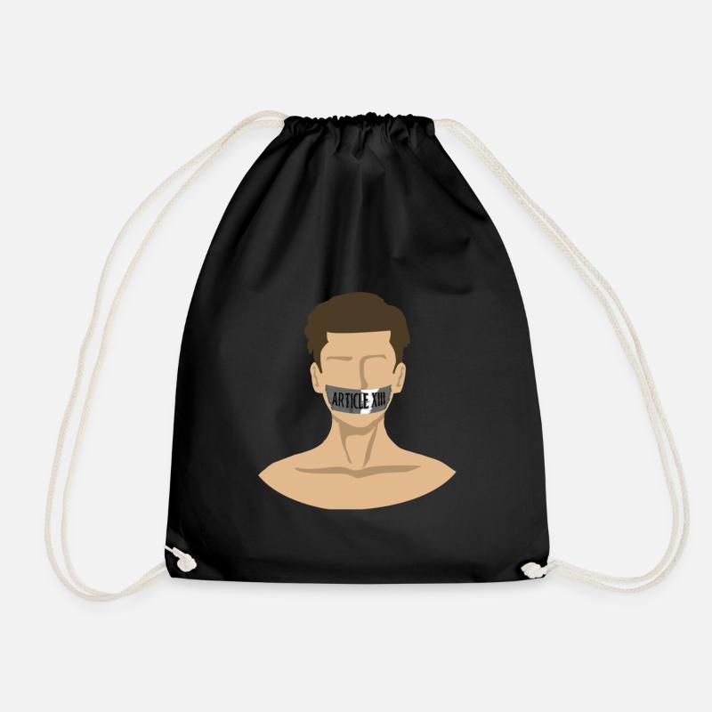 Article 13 law freedom of expression censorship gift - Drawstring Bag - black
