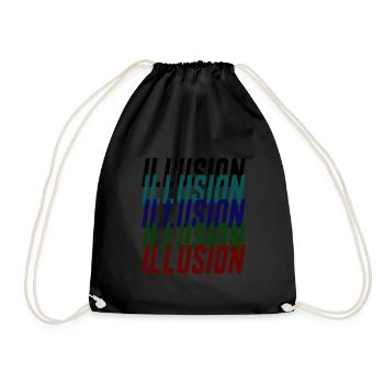 Illusion Optische Täuschung Wahrnehmung Geschenk - Turnbeutel - Schwarz - Vorne