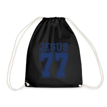 Jesus Christ Faith Bible God Redeemer Gift - Drawstring Bag - black - Front