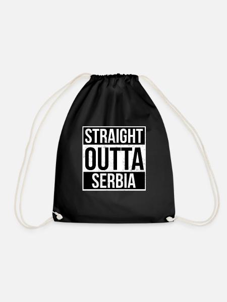 Straight Outta Serbia - Turnbeutel - Schwarz