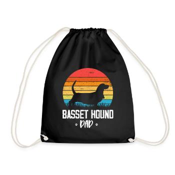 Basset Hound - Drawstring Bag - black - Front