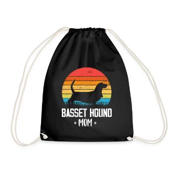 Basset Hound - Drawstring Bag - black - Front