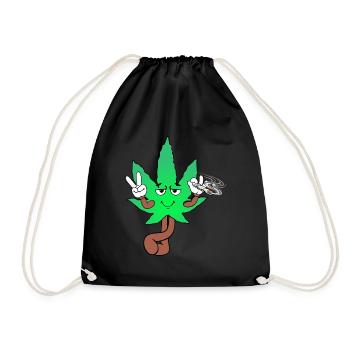 Der Bloom - Weed Cannabis Stoned Hanf Marihuana - Turnbeutel - Schwarz - Vorne