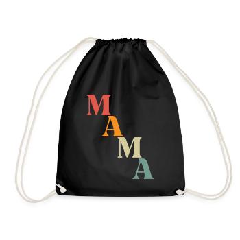Schlichtes Vintage MAMA Design als tolles Geschenk - Turnbeutel - Schwarz - Vorne
