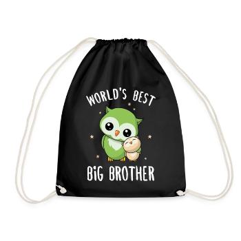 World's Best Big Brother - Großer Bruder Eulen - Turnbeutel - Schwarz - Vorne