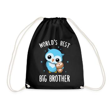 World's Best Big Brother - Großer Bruder Eulen - Turnbeutel - Schwarz - Vorne