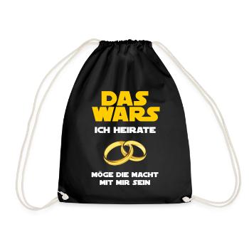 Das Wars - Ich Heirate - Junggesellenabschied - Turnbeutel - Schwarz - Vorne