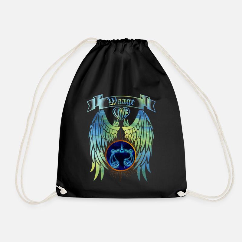 Zodiac Libra - Drawstring Bag - black