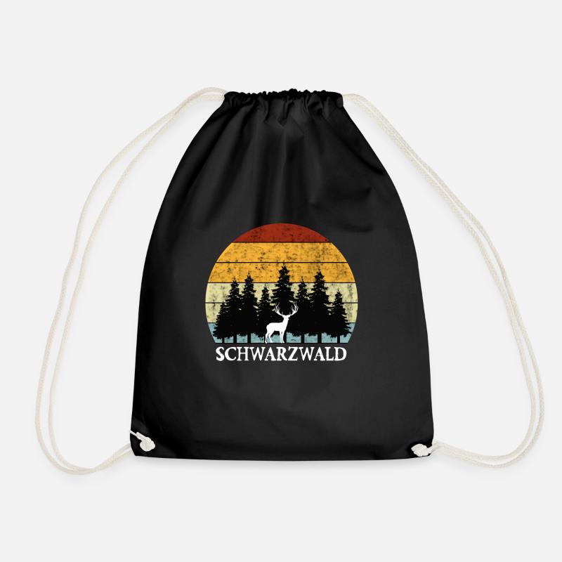 Schwarzwald Heimat Geschenkidee - Turnbeutel - Schwarz