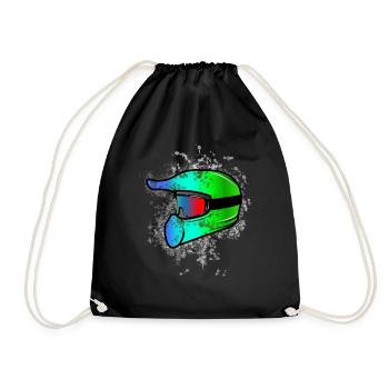 motocross rainbow - Drawstring Bag - black - Front