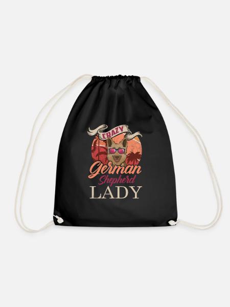 German shepherd dog owner gift - Drawstring Bag - black