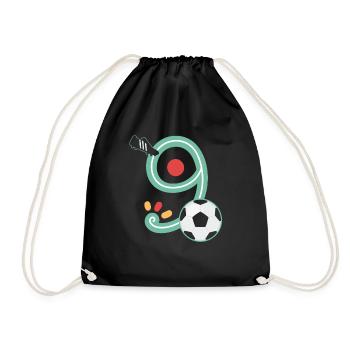 9. Geburtstag Jungs Birthday Geschenk 9 Jahre - Turnbeutel - Schwarz - Vorne