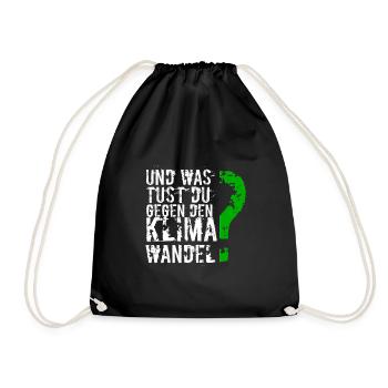 Klimawandel - Turnbeutel - Schwarz - Vorne