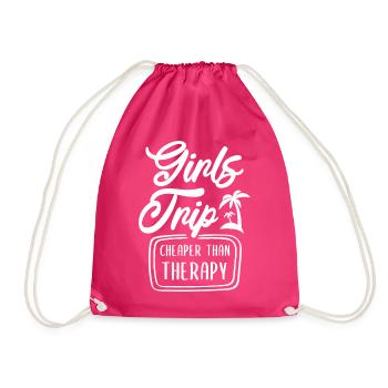 Girls Trip - Cheaper Than Therapy - Turnbeutel - Fuchsia - Vorne