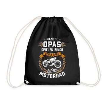 ...Coole Opas fahren Motorrad - Turnbeutel - Schwarz - Vorne
