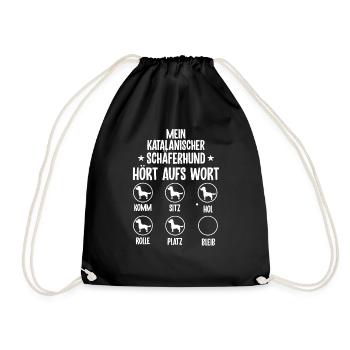 Lustiges katalanischer schäferhund Hund Geschenk - Turnbeutel - Schwarz - Vorne