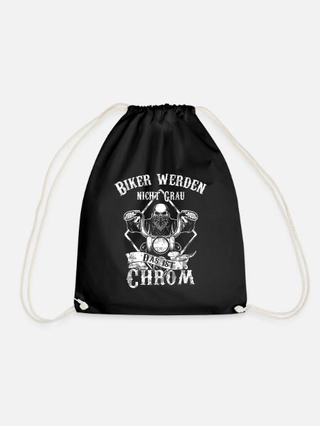 biker werden nicht grau das ist Chrom - Turnbeutel - Schwarz