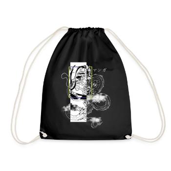 Otaku Japon E-Girl Streetwear Dragon Anime Art - Sac de sport léger - noir - Devant