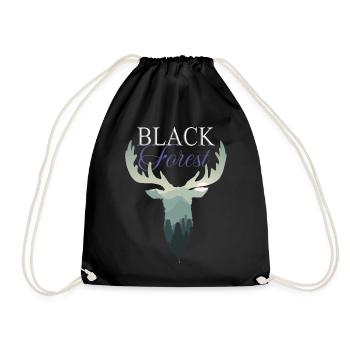 Forêt Noire tendance Cerf - Sac de sport léger - noir - Devant