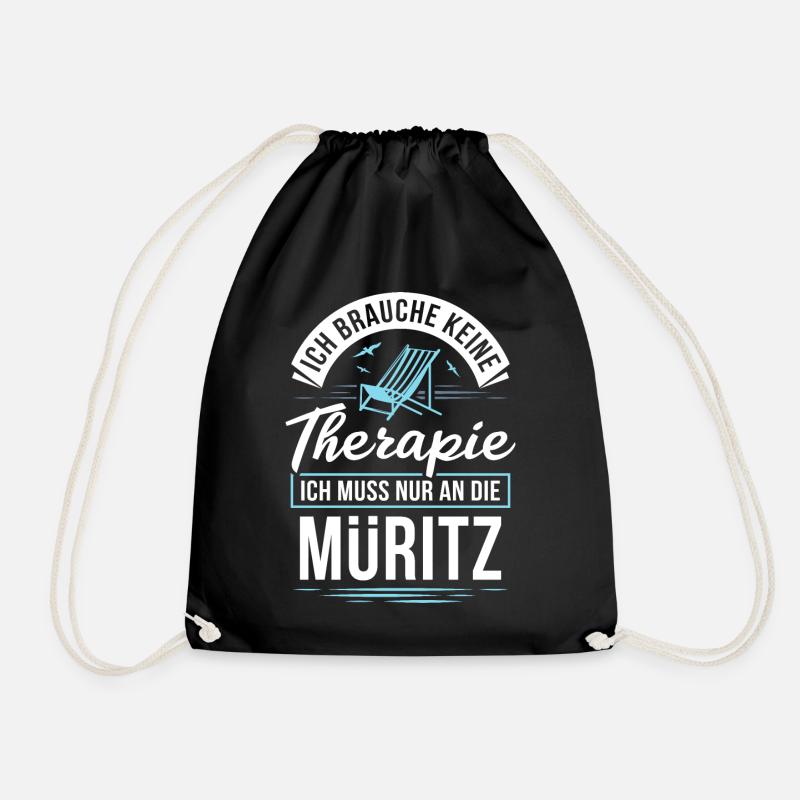 Therapie? Ich muss nur an die Müritz - Turnbeutel - Schwarz