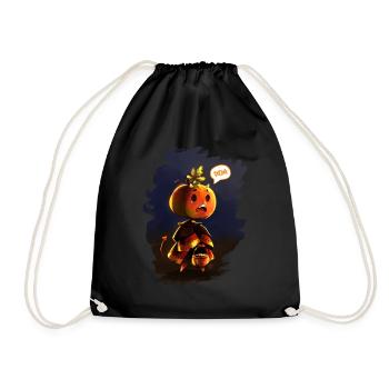 Halloween Kinderkürbis - Tricks oder Leckereien - Turnbeutel - Schwarz - Vorne