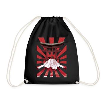 Japan japanische Kunst Vintage Streetwear - Turnbeutel - Schwarz - Vorne