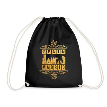Madrid Spanien Stadt Skyline Ornament Gold Liebe - Turnbeutel - Schwarz - Vorne