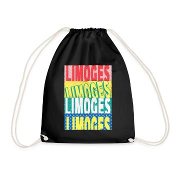 Limoges France City Font Skyline Accueil - Sac de sport léger - noir - Devant