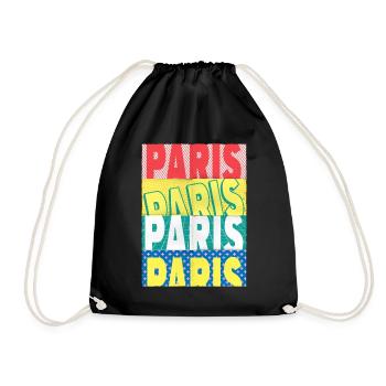 Paris France City Font Skyline Accueil - Sac de sport léger - noir - Devant