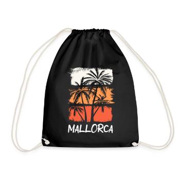 Mallorca Summer Sun Beach Sea Palms Party - Drawstring Bag - black - Front