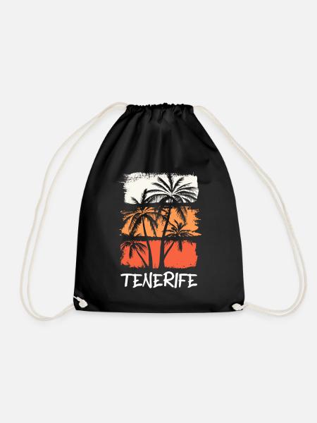Teneriffa Tenerife Sommer Sonne Strand Meer Palmen - Turnbeutel - Schwarz