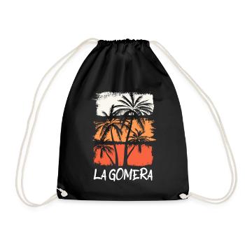 La Gomera Summer Sun Beach Sea Palms Holiday - Drawstring Bag - black - Front