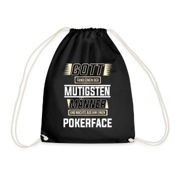 Pokerface die mutigsten Männer der Welt T-Shirt - Turnbeutel - Schwarz - Vorne